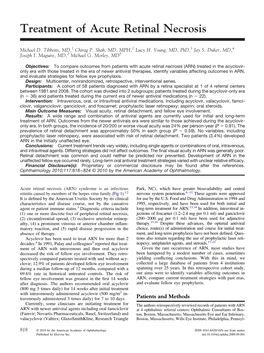 Treatment of Acute Retinal Necrosis