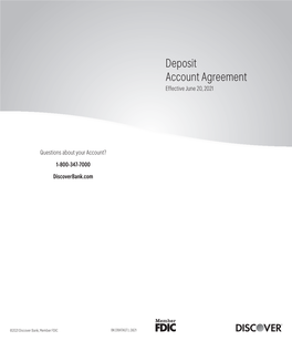 Deposit Account Agreement Effective June 20, 2021