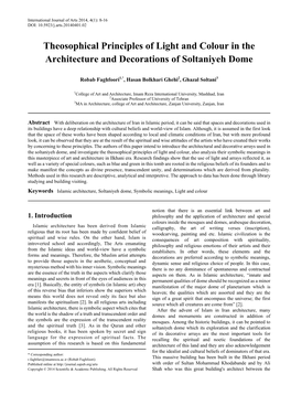 Theosophical Principles of Light and Colour in the Architecture and Decorations of Soltaniyeh Dome