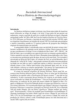 Sociedade Internacional Para a História Da Otorrinolaringologia Robert J