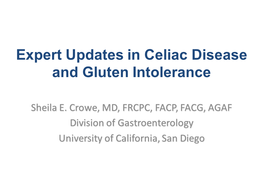 Celiac Disease and Gluten Intolerance