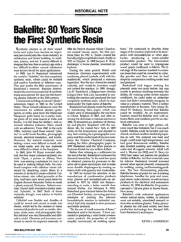 Bakelite: 80 Years Since the First Synthetic Resin