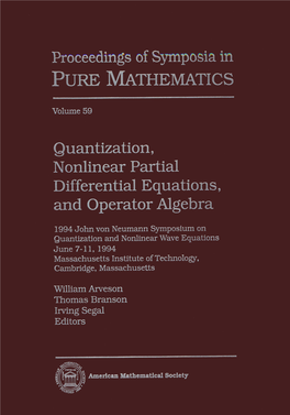 Quantization, Nonlinear Partial Differential Equations,And Operator