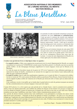 La Bleue Mosellane N°62 - Juin 2018 Aàctualites De LA Section Departementale