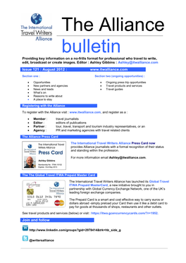 The Alliance Bulletin