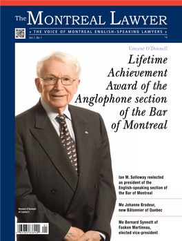 Lifetime Achievement Award of the Anglophone Section of the Bar of Montreal