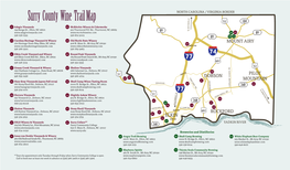 Surry County Wine Trail Map NORTH CAROLINA / VIRGINIA BORDER 52 104