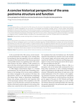 A Concise Historical Perspective of the Area Postrema Structure and Function