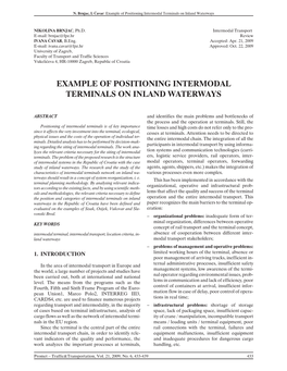 Example of Positioning Intermodal Terminals On