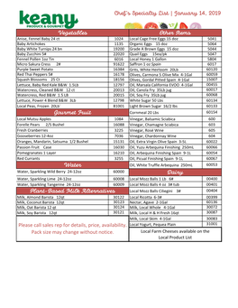 Dairy Water Vegetables Other Items Gourmet Fruit Plant-Based Milk