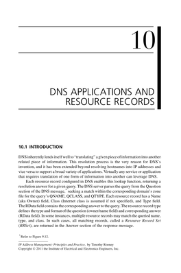 Dns Applications and Resource Records