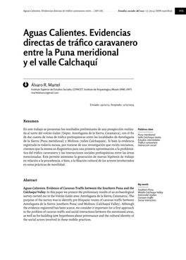 Aguas Calientes. Evidencias Directas De Tráfico Caravanero Entre La Puna Meridional Y El Valle Calchaquí