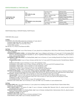 EDITED PEDIGREE for TORTOISE (GB)