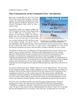 Nine Commentaries on the Communist Party - Introduction