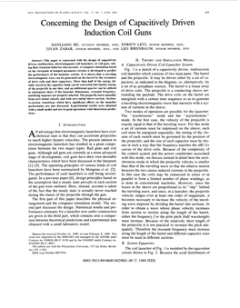 Concerning the Design of Capacitively Driven Induction Coil Guns