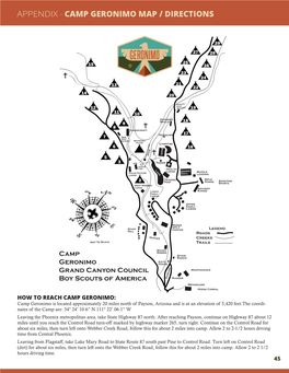 Appendix - Camp Geronimo Map / Directions