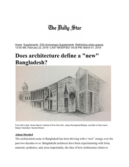 Does Architecture Define a "New" Bangladesh?