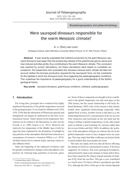 Were Sauropod Dinosaurs Responsible for the Warm Mesozoic Climate?