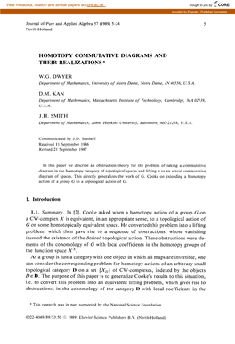 Homotopy Commutative Diagrams and Their Realizations *