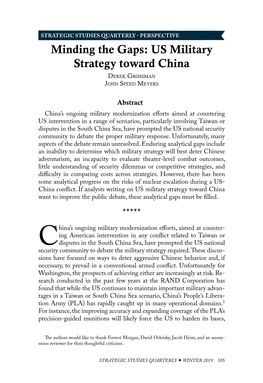 US Military Strategy Toward China Derek Grossman John Speed Meyers