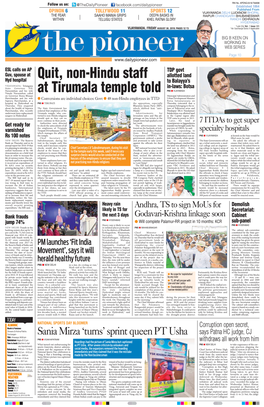 Quit, Non-Hindu Staff at Tirumala Temple Told