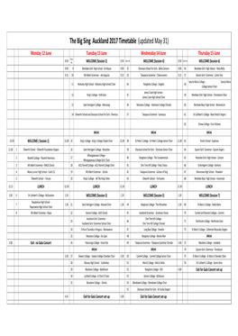 The Big Sing Auckland 2017 Timetable (Updated May