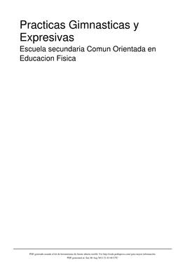 Practicas Gimnasticas Y Expresivas Escuela Secundaria Comun Orientada En Educacion Fisica