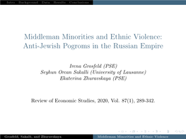 Middleman Minorities and Ethnic Violence: Anti-Jewish Pogroms in the Russian Empire