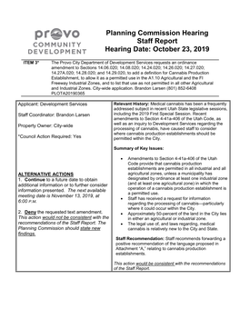 Planning Commission Hearing Staff Report Hearing Date: October 23, 2019