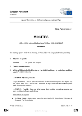 Special Committee on Artificial Intelligence in a Digital Age