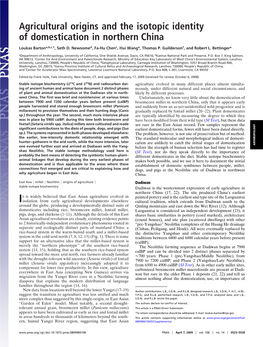 Agricultural Origins and the Isotopic Identity of Domestication in Northern China