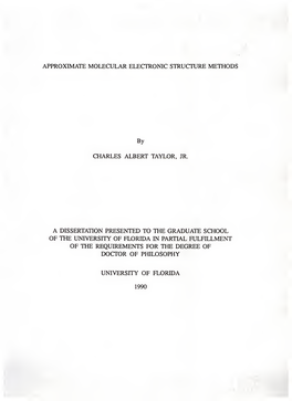 Approximate Molecular Electronic Structure Methods