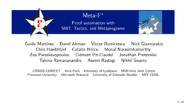 Meta-F‹ Proof Automation with SMT, Tactics, and Metaprograms