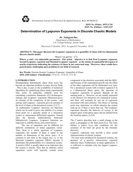 Determination of Lyapunov Exponents in Discrete Chaotic Models