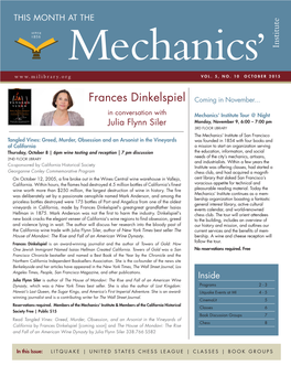 Frances Dinkelspiel Coming in November