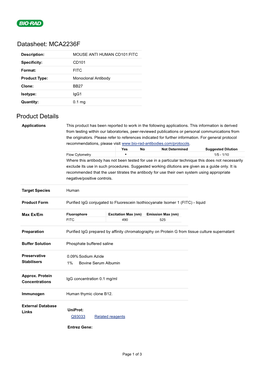 Datasheet: MCA2236F Product Details