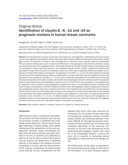 6, -11 and -14 As Prognostic Markers in Human Breast Carcinoma