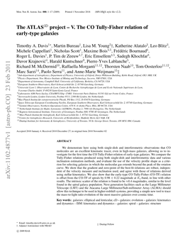 The Atlas3d Project-V. the CO Tully-Fisher Relation of Early-Type