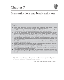 INTRODUCTION to PALEOBIOLOGY and the FOSSIL RECORD Died out During Normal Times Than During the MASS EXTINCTIONS More Spectacular Mass Extinctions