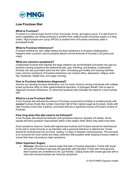 Low Fructose Diet