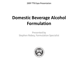 Alcohol Formulation