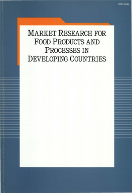 MARKET RESEARCH for FOOD Products and PROCESSES IN