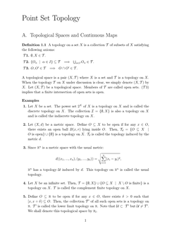 Point Set Topology