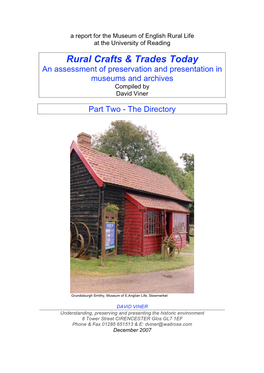 Rural Crafts & Trades Today