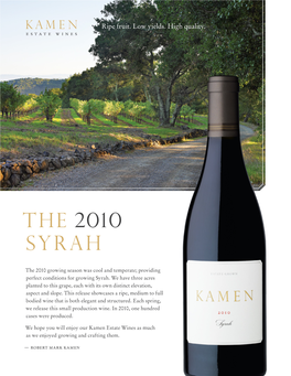 The 2010 Syrah