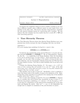 1 Time Hierarchy Theorem