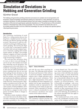 Simulation of Deviations in Hobbing and Generation Grinding