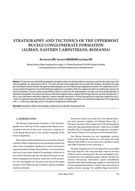 Stratigraphy and Tectonics of the Uppermost Bucegi Conglomerate Formation (Albian, Eastern Carpathians, Romania)