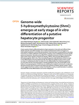 Genome-Wide 5-Hydroxymethylcytosine (5Hmc) Emerges At