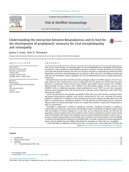 Understanding the Interaction Between Betanodavirus and Its Host for the Development of Prophylactic Measures for Viral Encephalopathy and Retinopathy